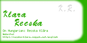 klara recska business card